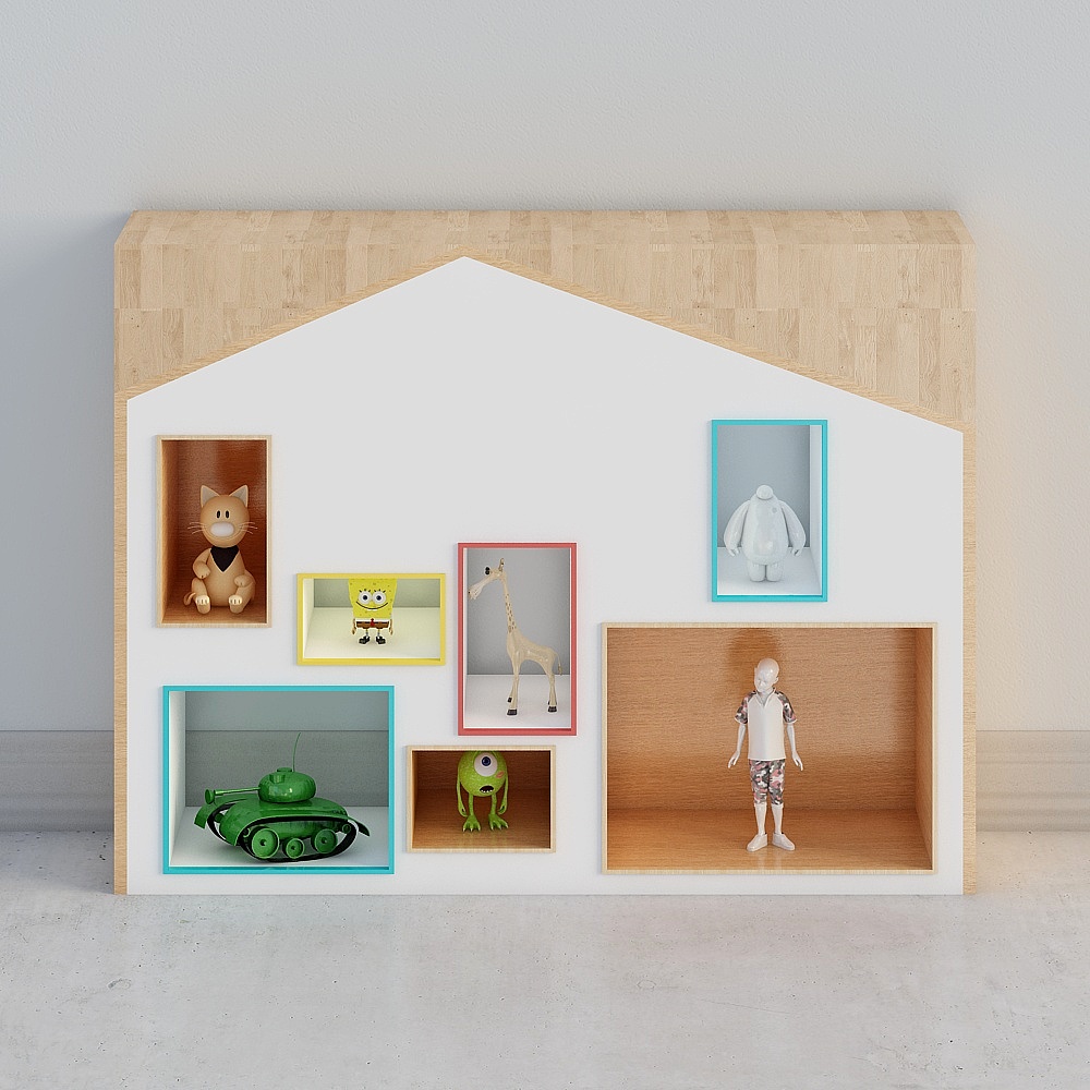现代儿童服装店-装饰背景3D模型