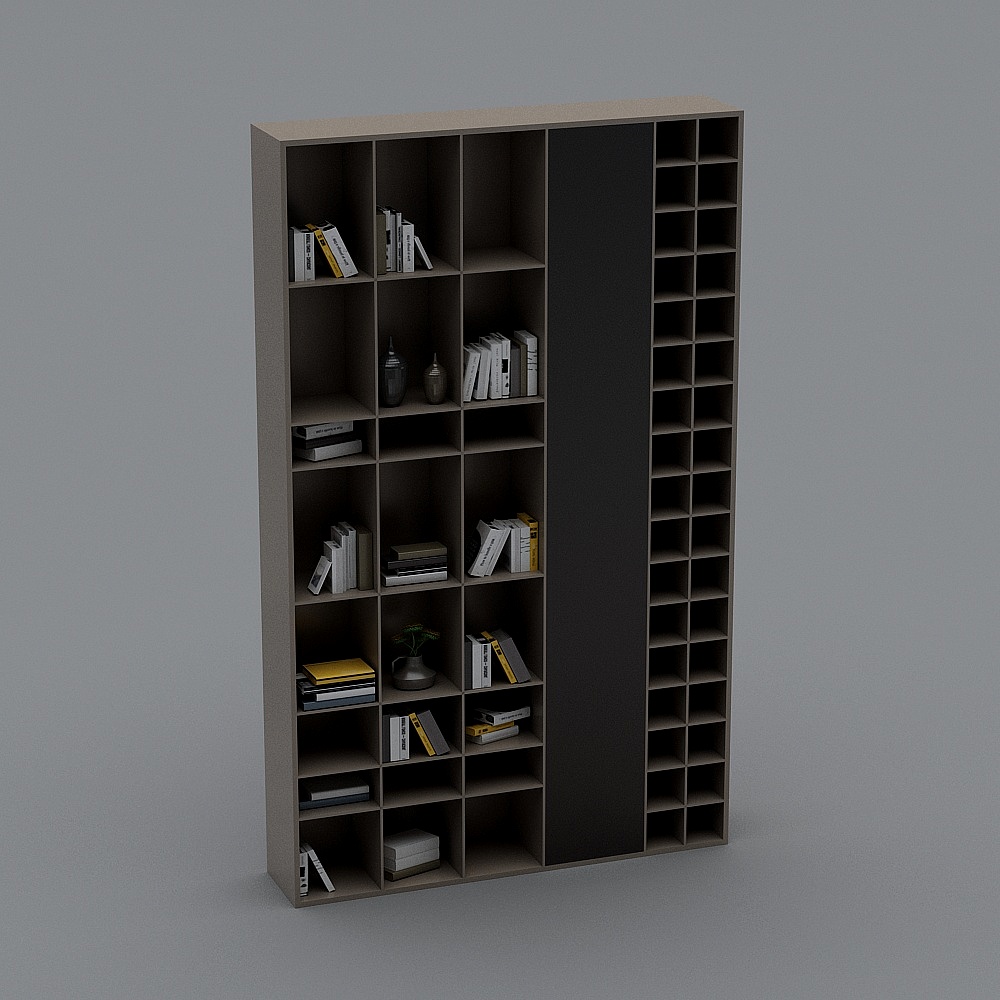 新中式办公室装饰展示柜3D模型