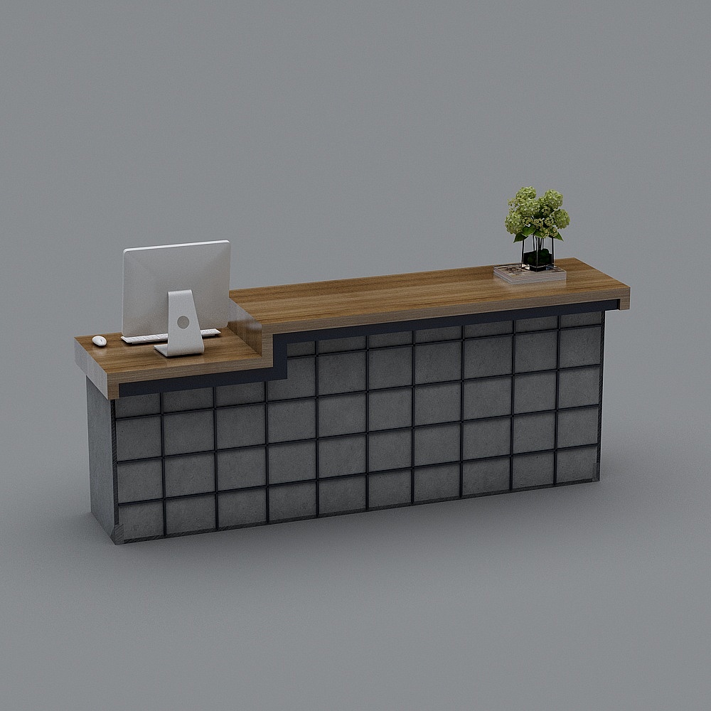 现代服装店-收银区3D模型