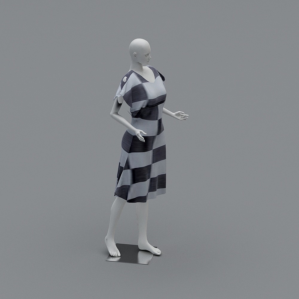 现代服装店-模特3d模型