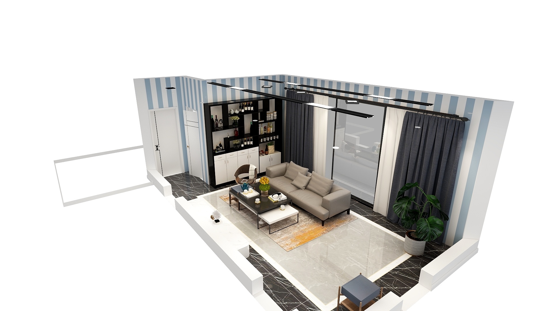 蓝图恩-89.50㎡B户型3室2厅1卫-装修设计方案