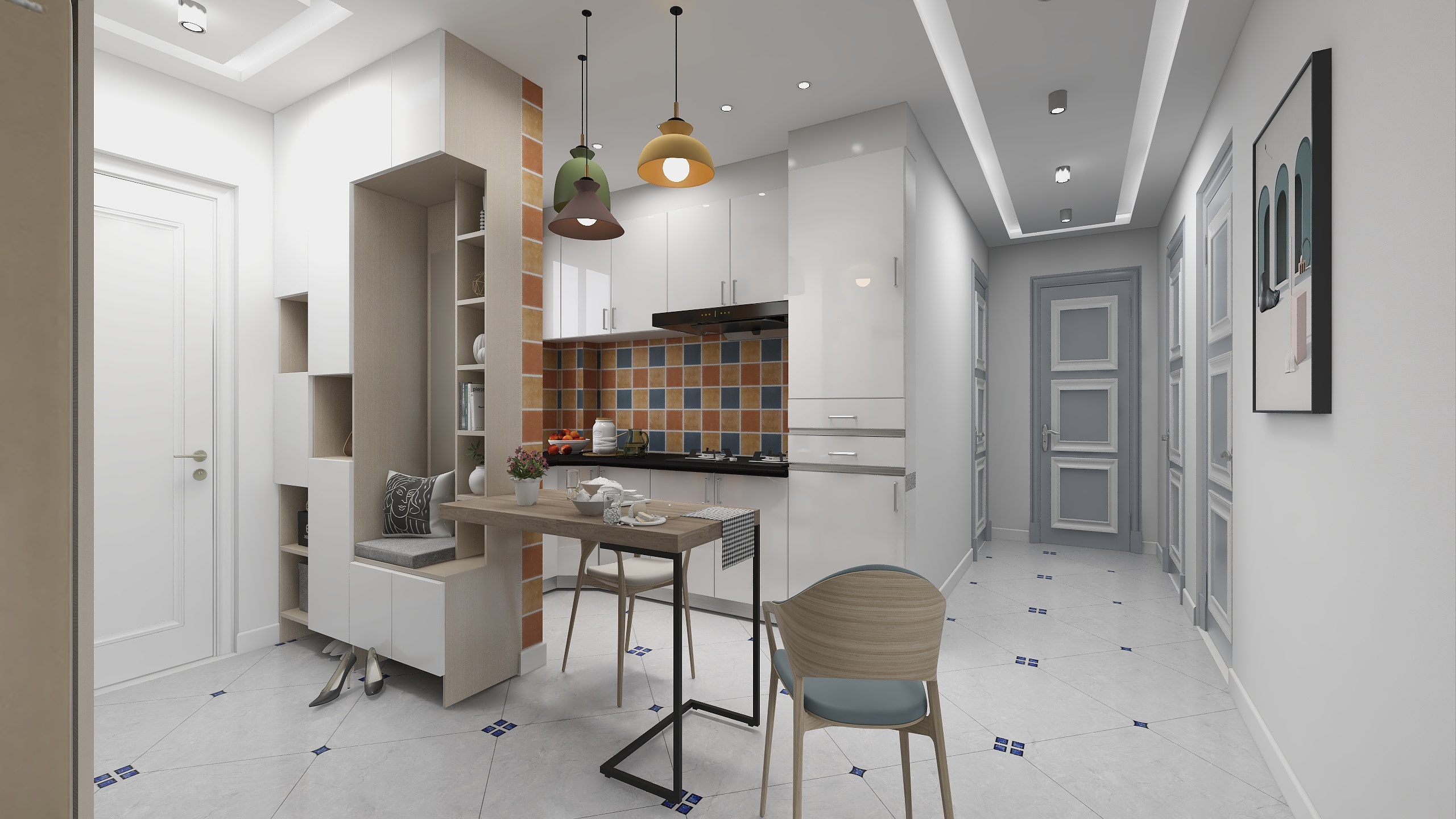 MruDu-德信海德公园83.00㎡A2’3室2厅1卫1厨-装修设计方案