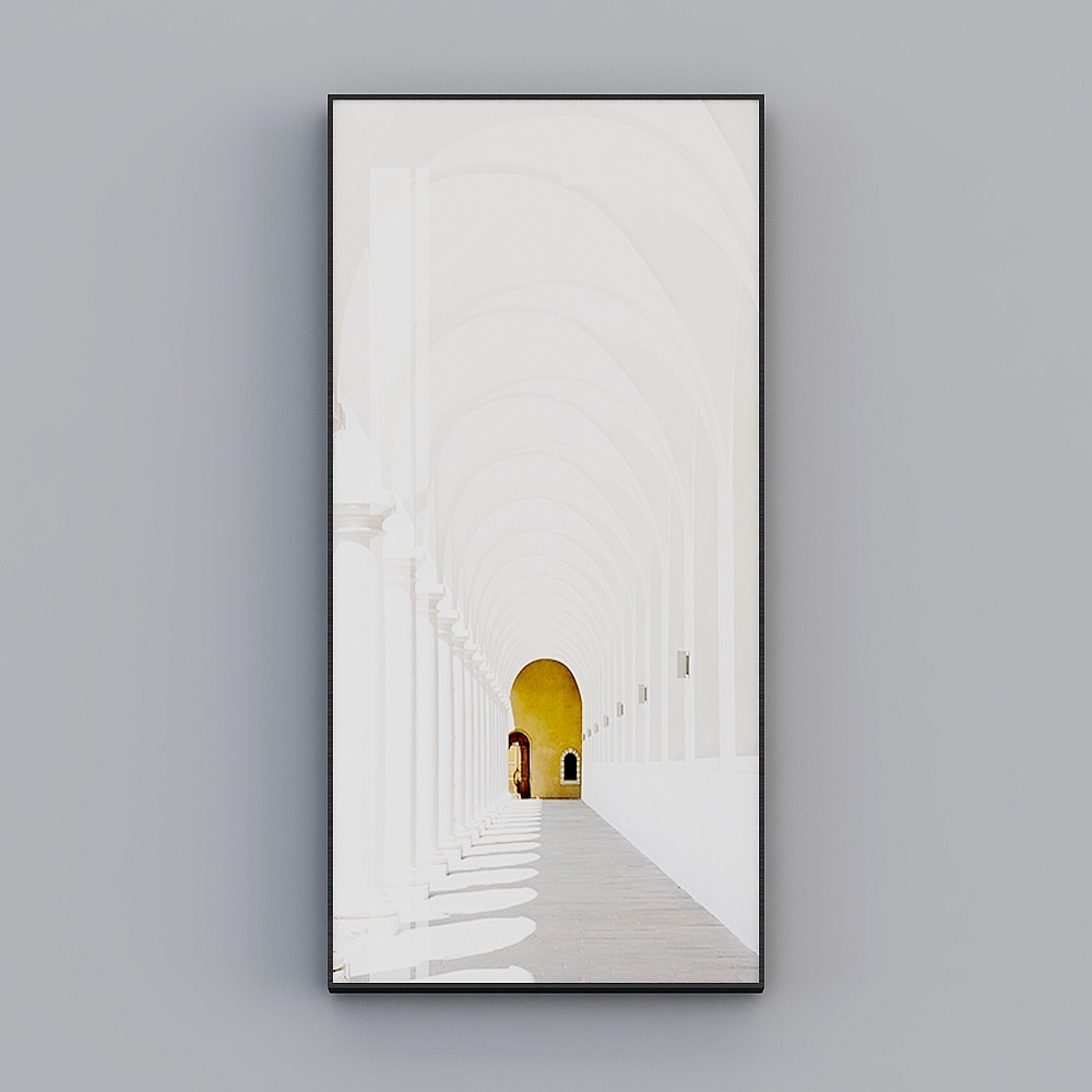 快乐工坊-现代风-客厅卧室玄关装饰画-回廊3D模型