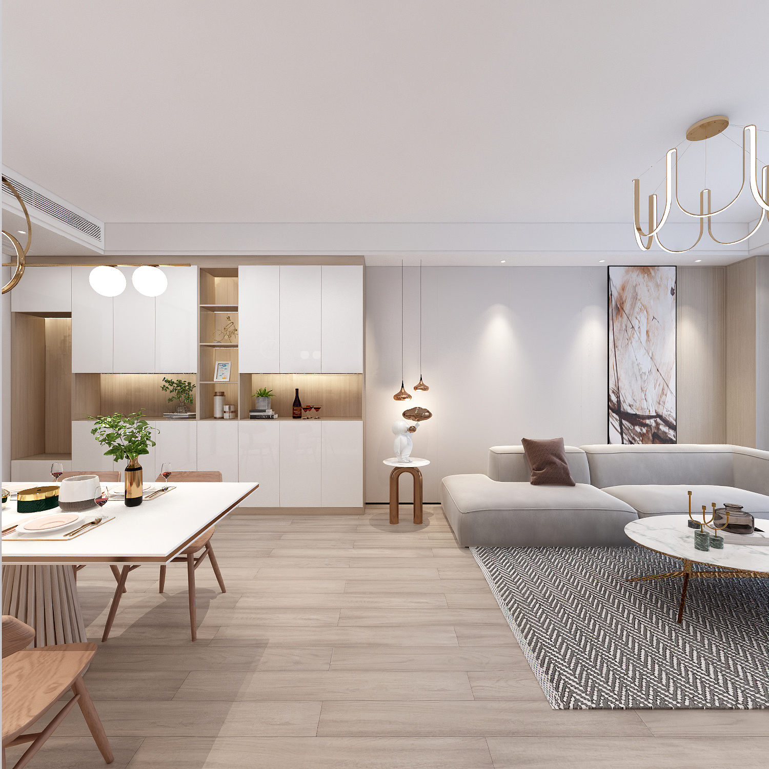 羽非设计-《小家碧玉》——浅色现代系列2居装修效果图