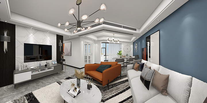 未來家設計主管陳達-真人桥140㎡现代黑白灰-装修设计方案