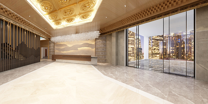 极致匠星-理塘酒店大厅-装修设计方案