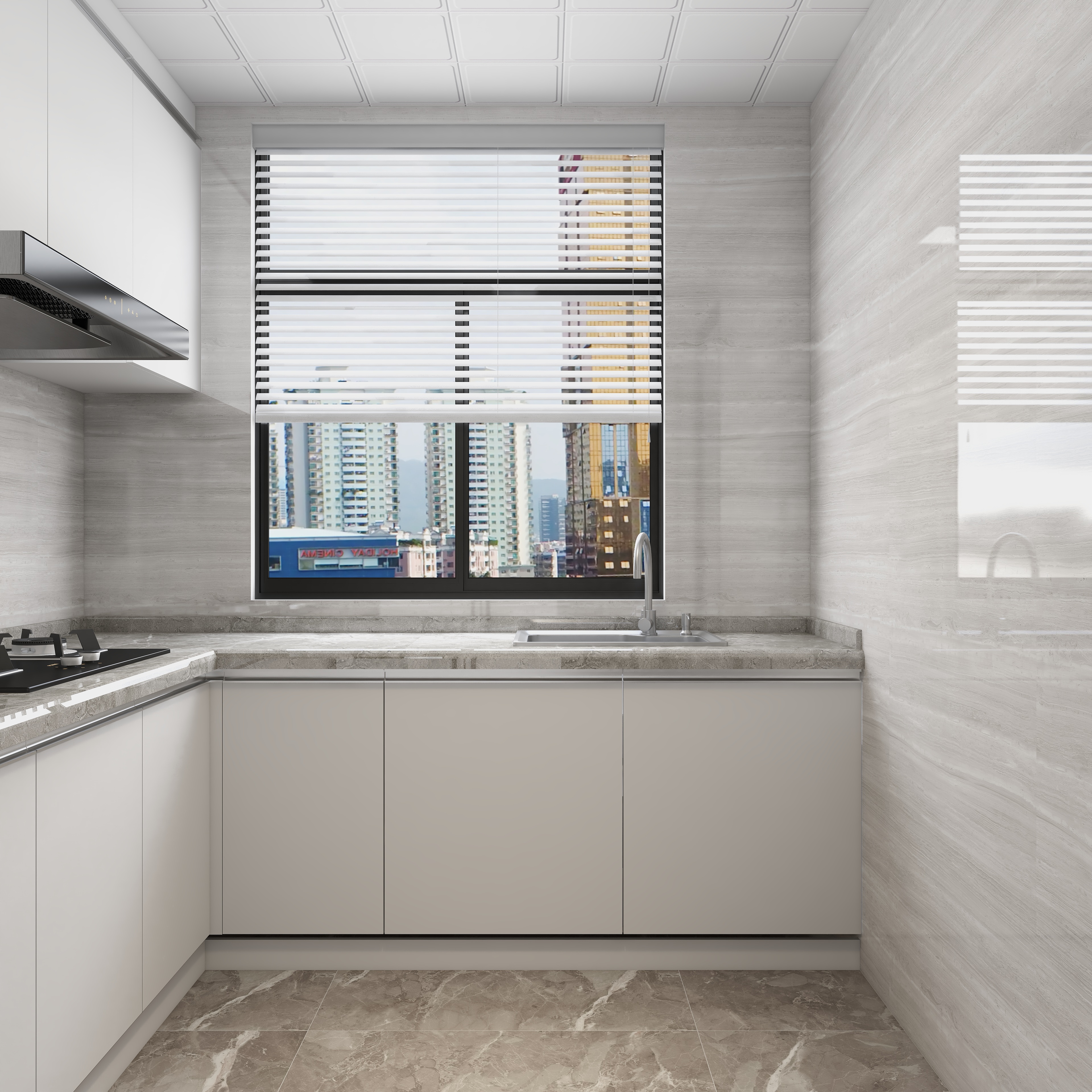 吴爽-现代简约三居室设计装修效果图