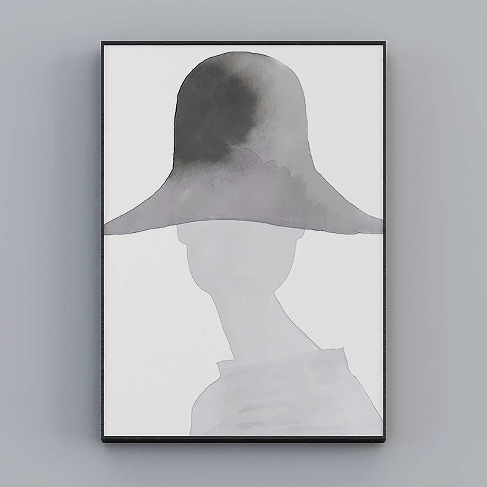 快乐工坊- 现代风-人物人体艺术装饰画-姿态3D模型