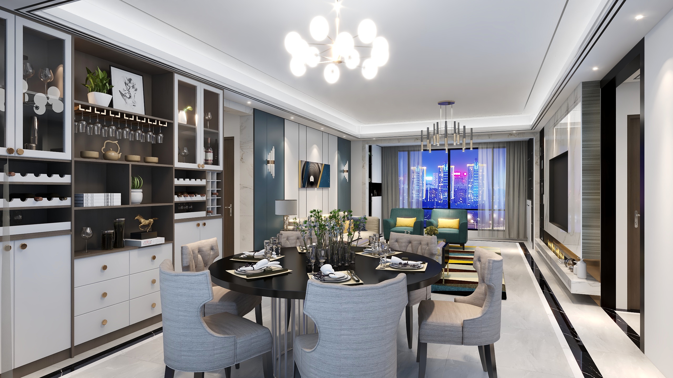 星艺装饰效果图-博文苑7栋03轻奢-装修设计方案