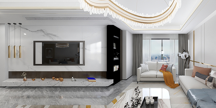 华宁装饰设计师李为-大溪谷云山墅129平-装修设计方案