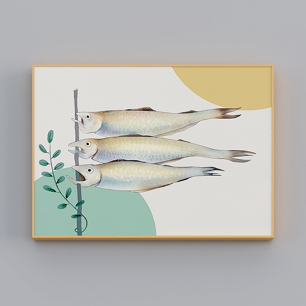 快乐工坊-现代风-客厅卧室玄关装饰画-喵趣横生3D模型