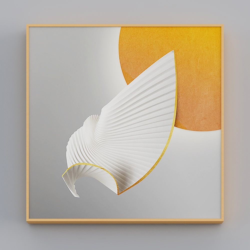 快乐工坊-现代风-轻奢客厅沙发背景装饰画-锋芒共舞3D模型