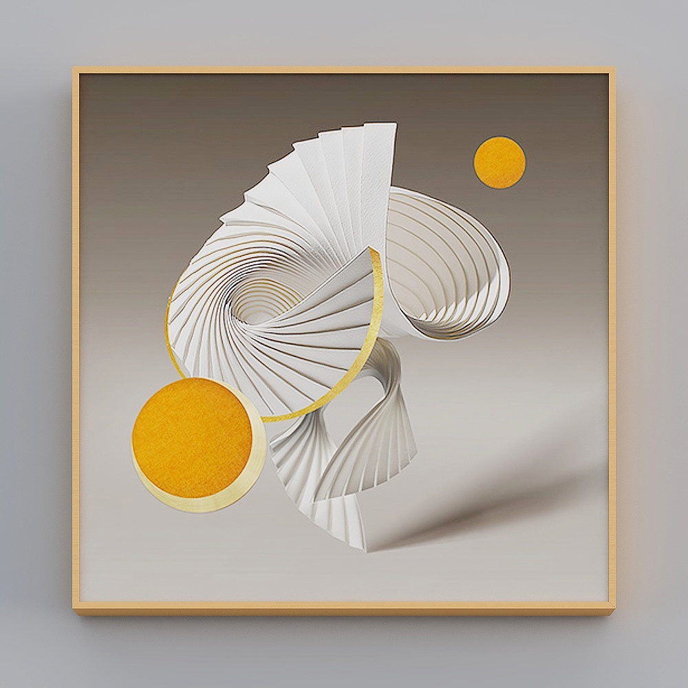快乐工坊-现代风-轻奢客厅沙发背景装饰画-锋芒共舞3D模型