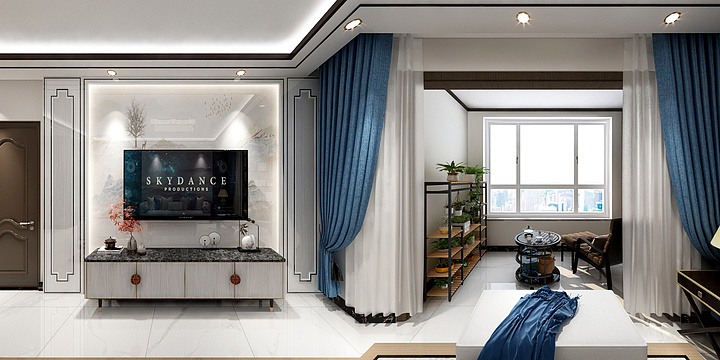 汪洋13488884092-三居121新中式-装修设计方案