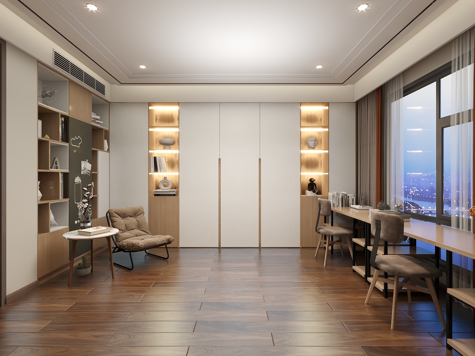 一品设计YP-98m²复式新中式装修效果图