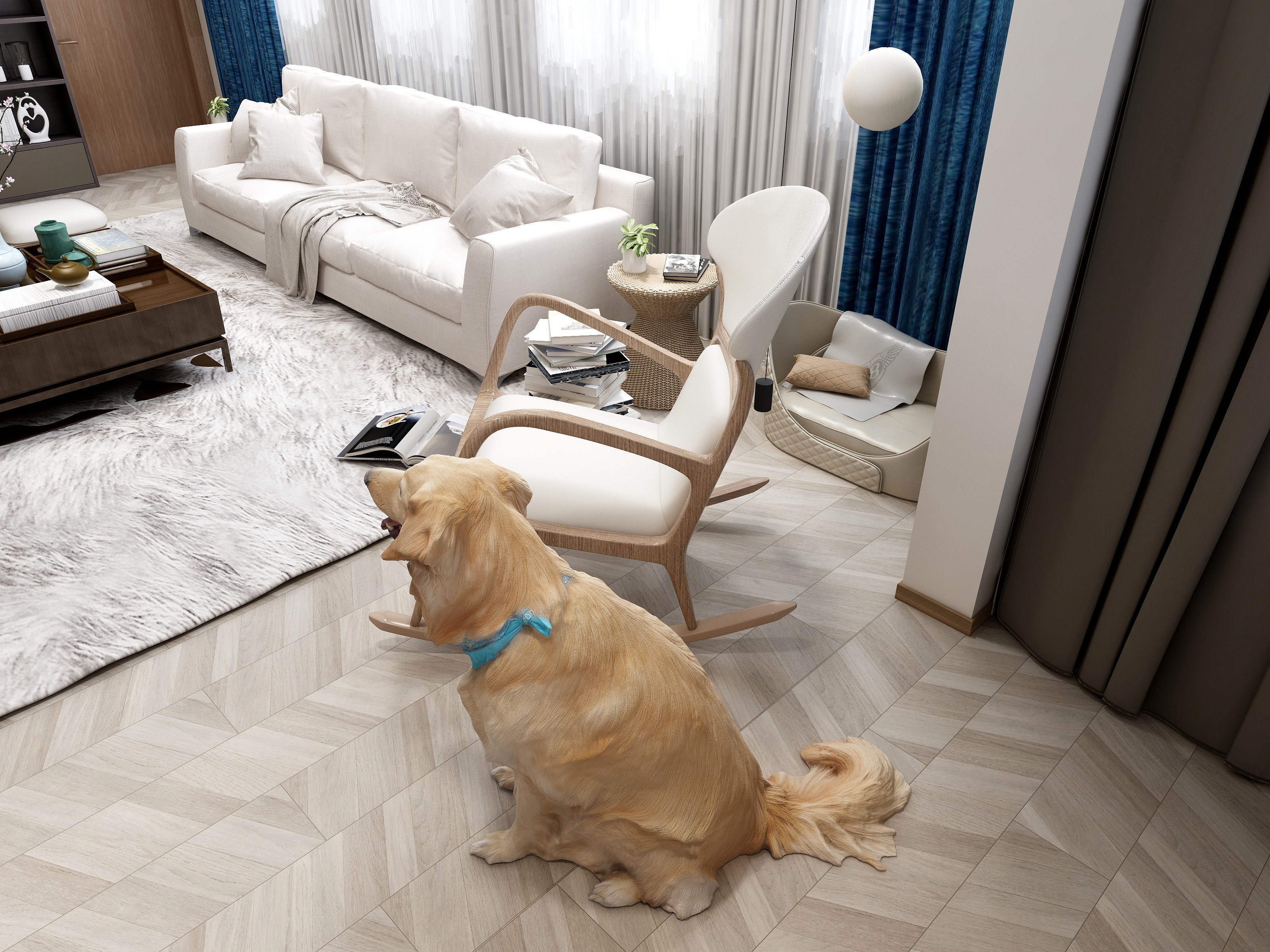 NevegoDesign-瑞和园89.50㎡B户型3室2厅1卫装修效果图