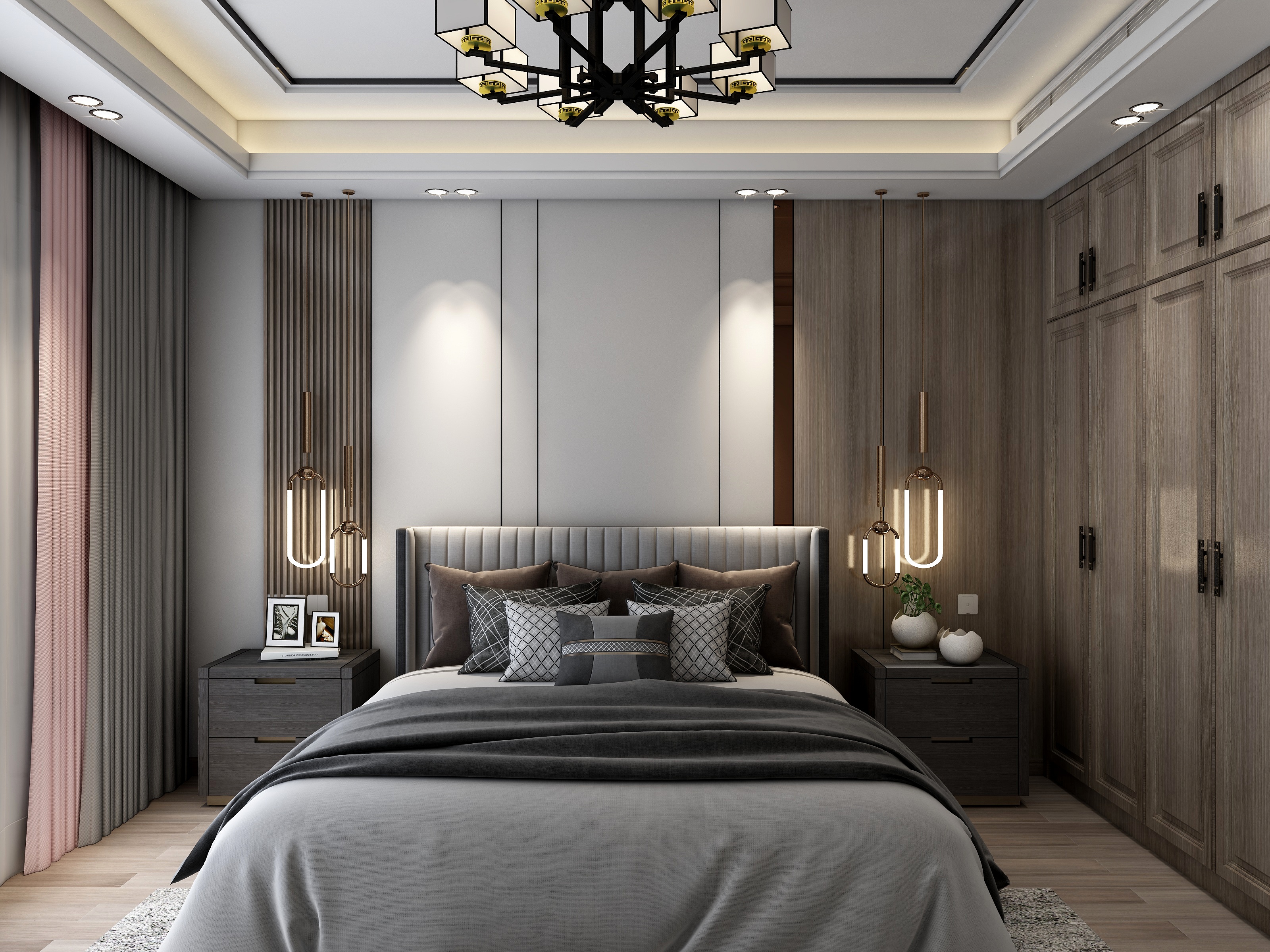 合纵連横-新中式-复式装修效果图