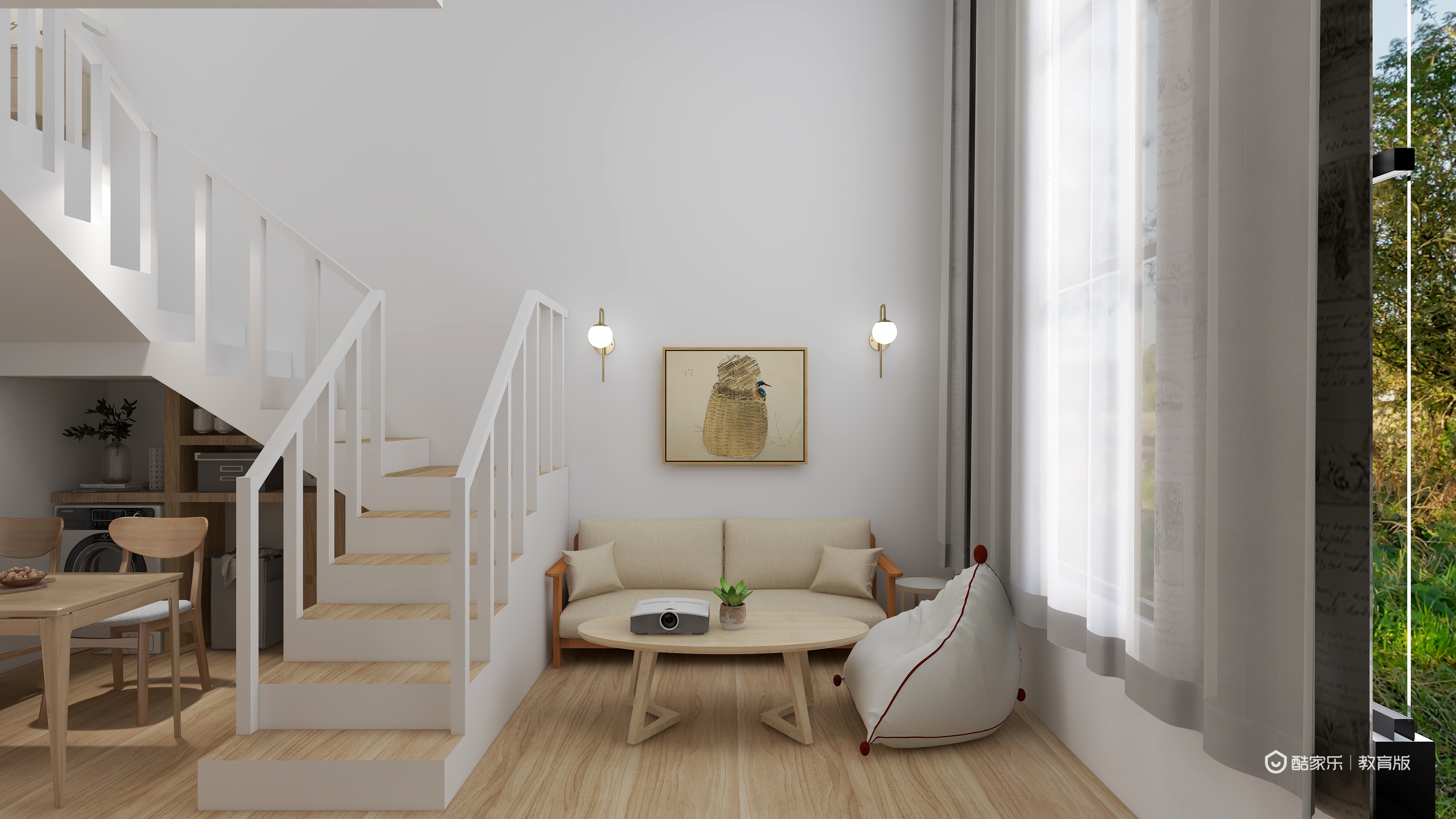 赖海怡-原木风loft小屋装修效果图