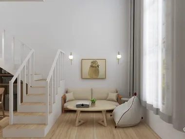 赖海怡-原木风loft小屋装修效果图