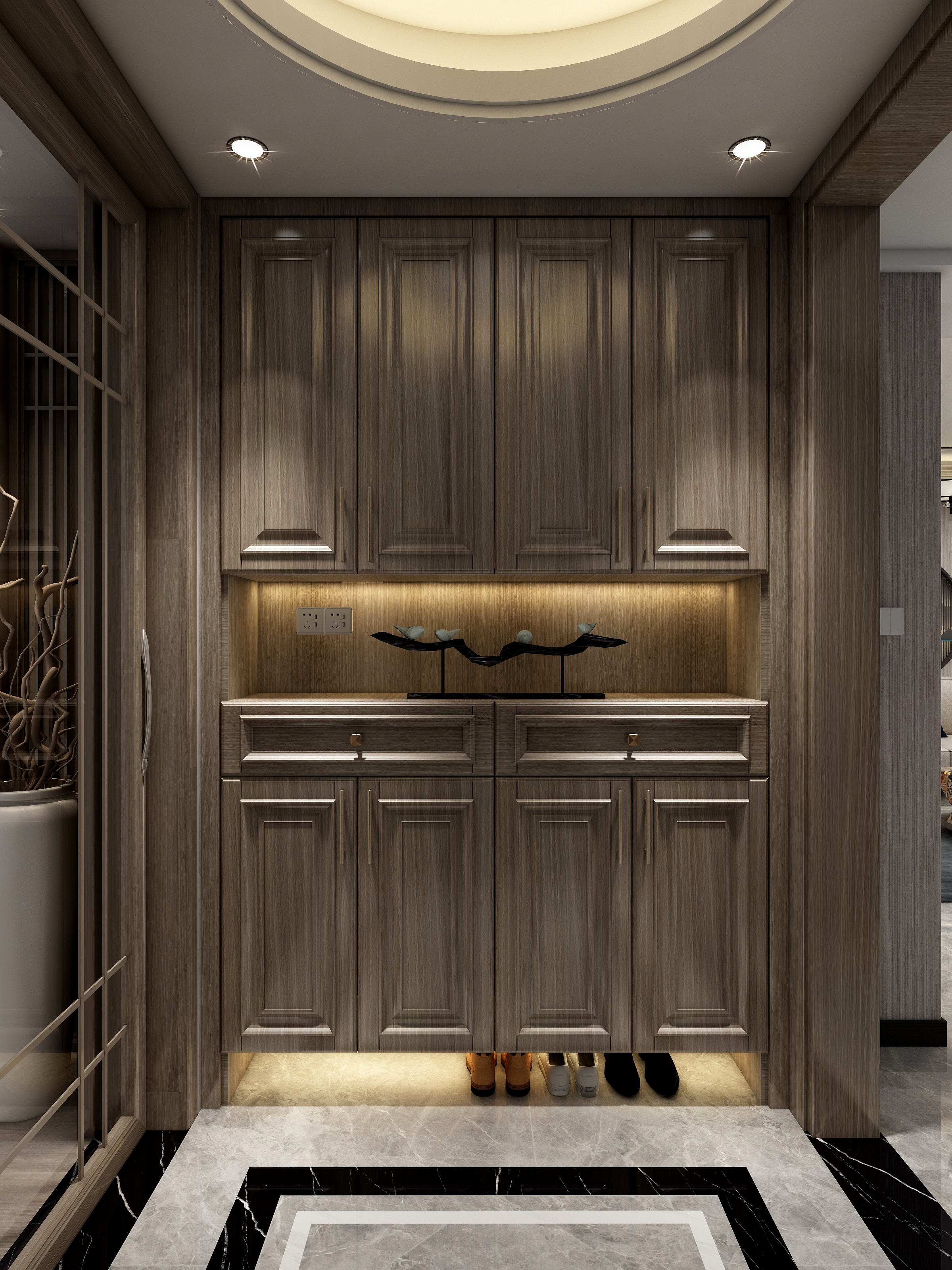 合纵連横-新中式-复式装修效果图