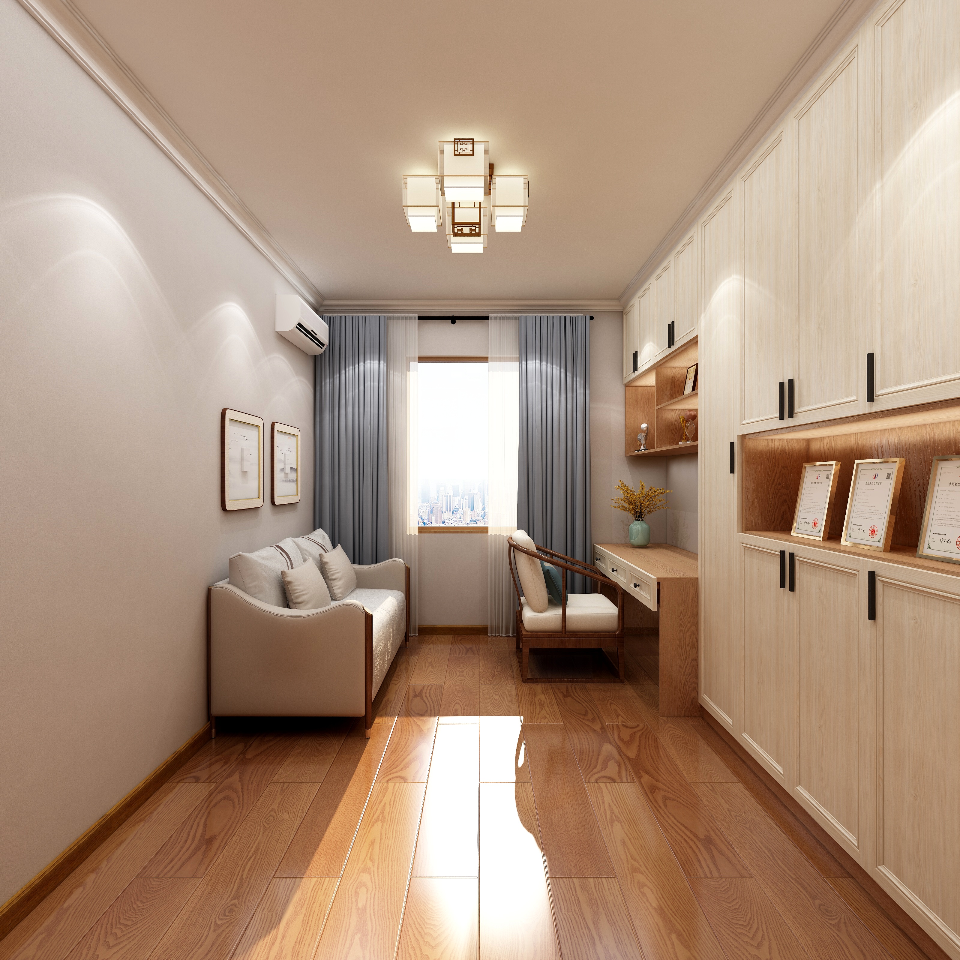 湛智华-新中式180平3房装修效果图