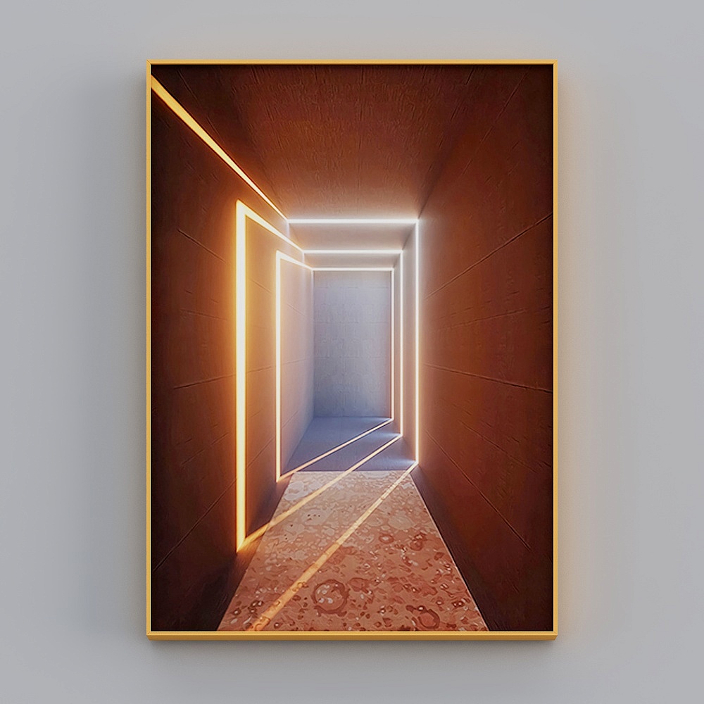 卓益-现代风-客餐厅玄关装饰画-通向未来3D模型
