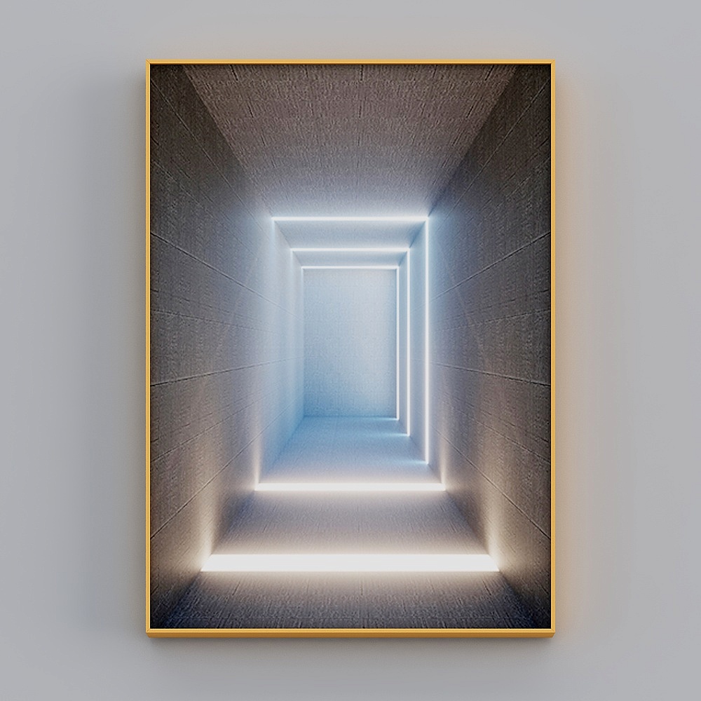 卓益-现代风-客餐厅玄关装饰画-通向未来3D模型
