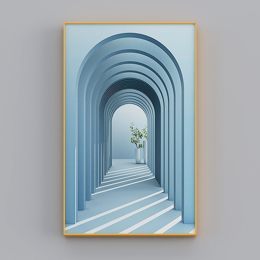 卓益-现代风-客厅过道壁画竖版玄关装饰画-奇妙空间
