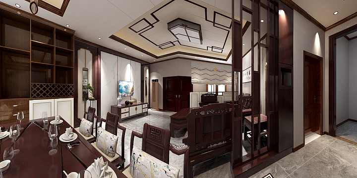 扶绥木子设计工作室-农行小区别墅-（护墙板）-装修设计方案