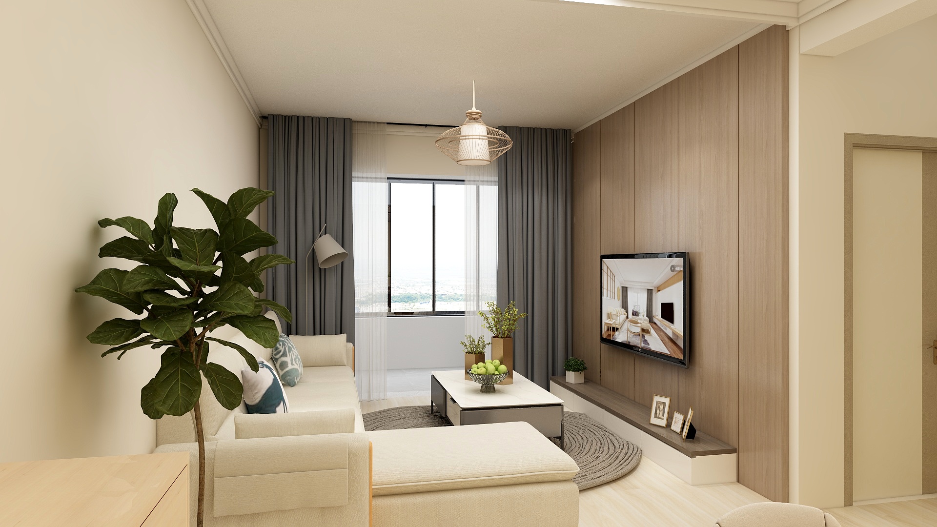 董鑫龙-时光之城86㎡-原木风-装修设计方案