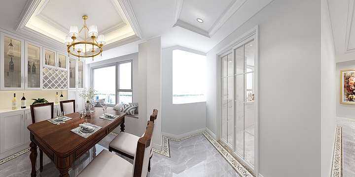 舒舍家居-125方简美三居-装修设计方案