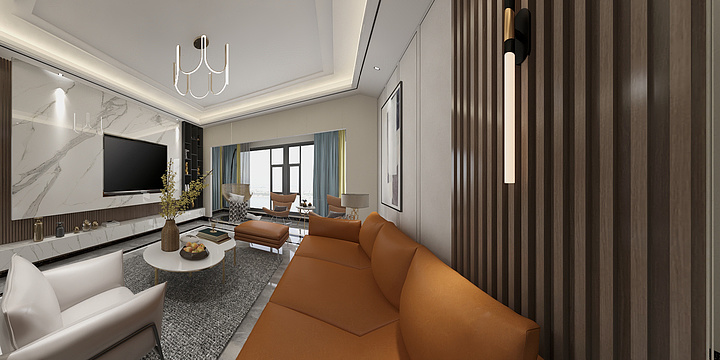 漆河兔宝宝-罗姐自建别墅现代轻奢效果图-装修设计方案
