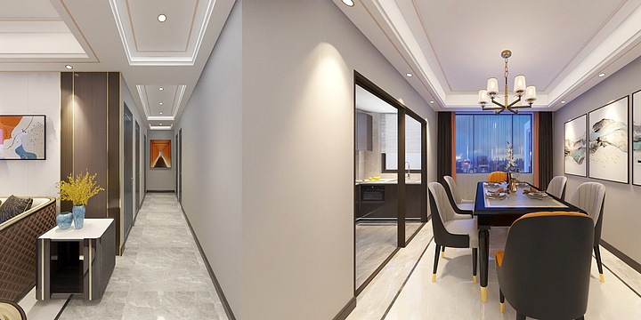 壹点柒叁贰-印东方146，04户型（轻奢＋新中式）-装修设计方案