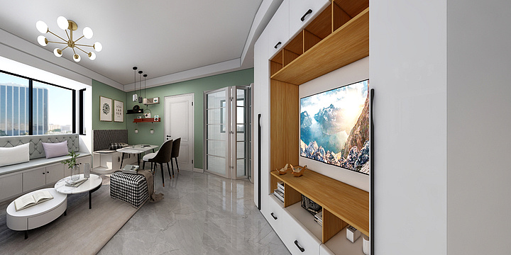 L设计Q-都市阳光和苑小户型-装修设计方案