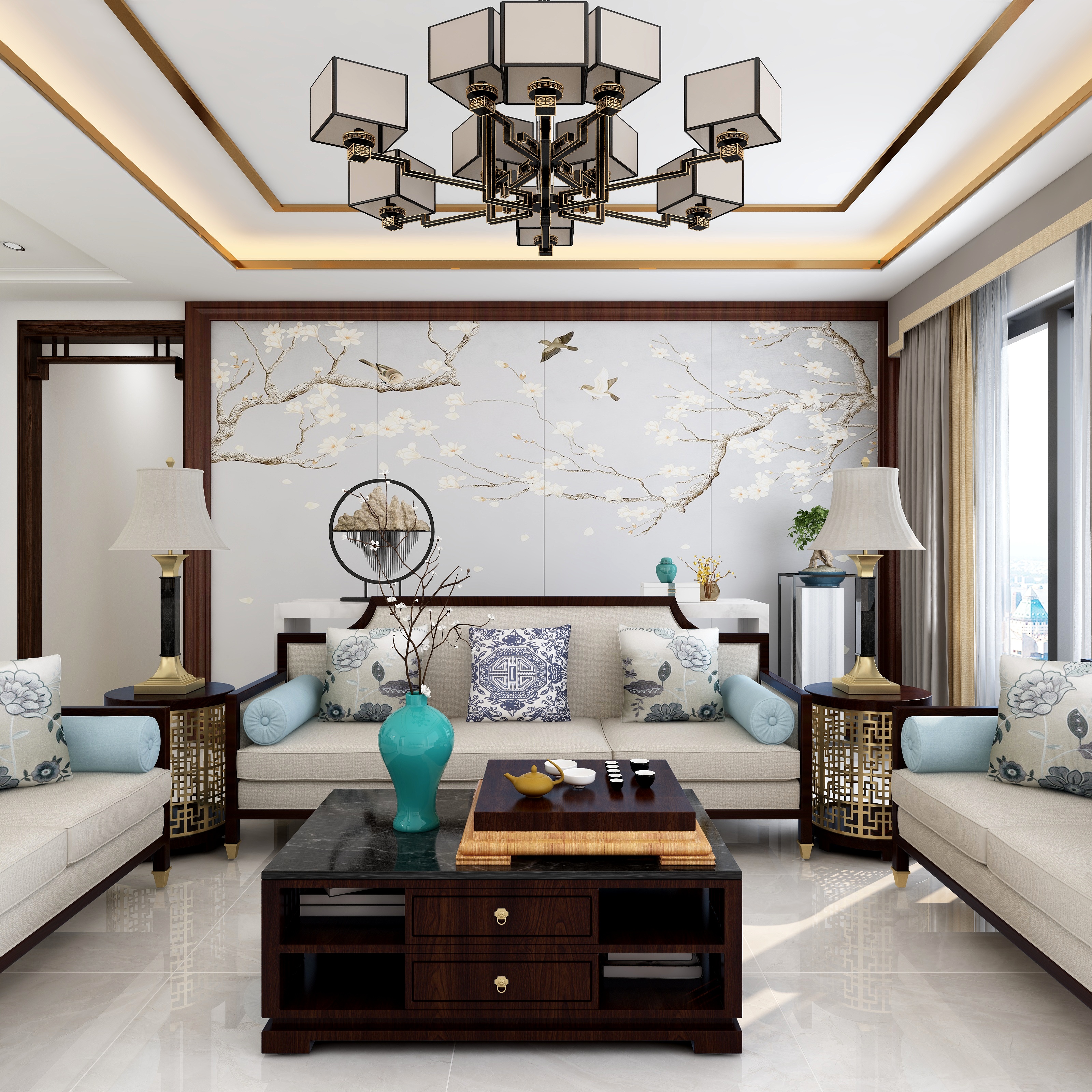 小颜JUxv-肖家营村新中式轻奢风格-装修设计方案