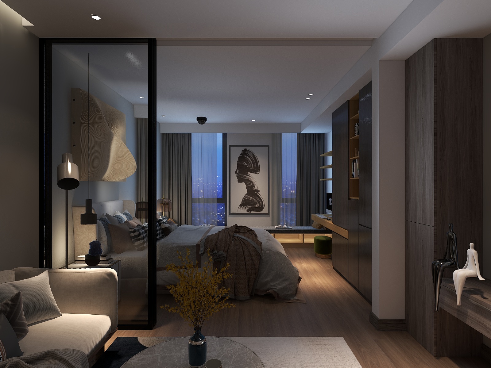 刘赶-锦外中心公寓效果图-装修设计方案