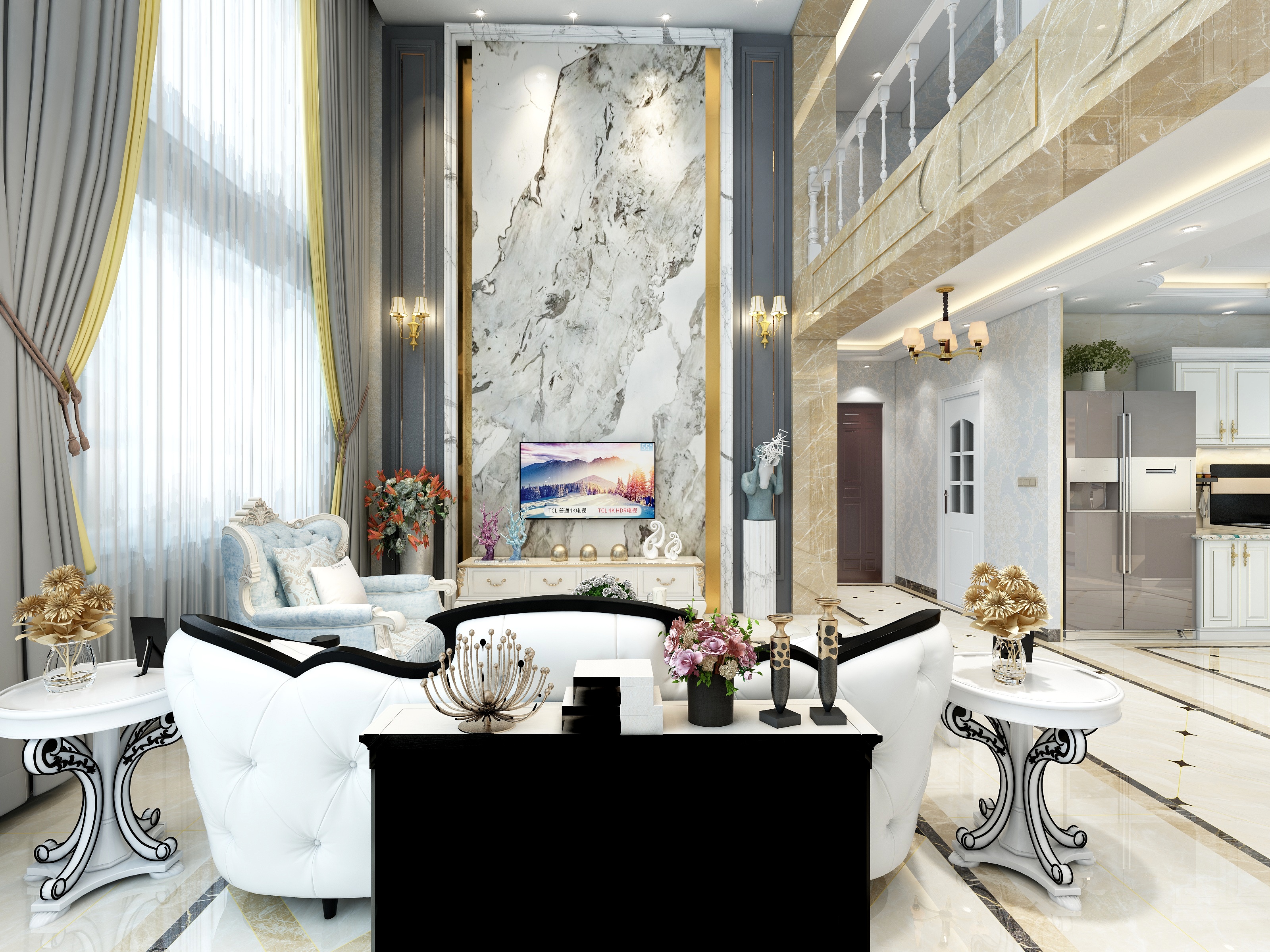 设计师梦恒-350平简欧别墅设计-装修设计方案