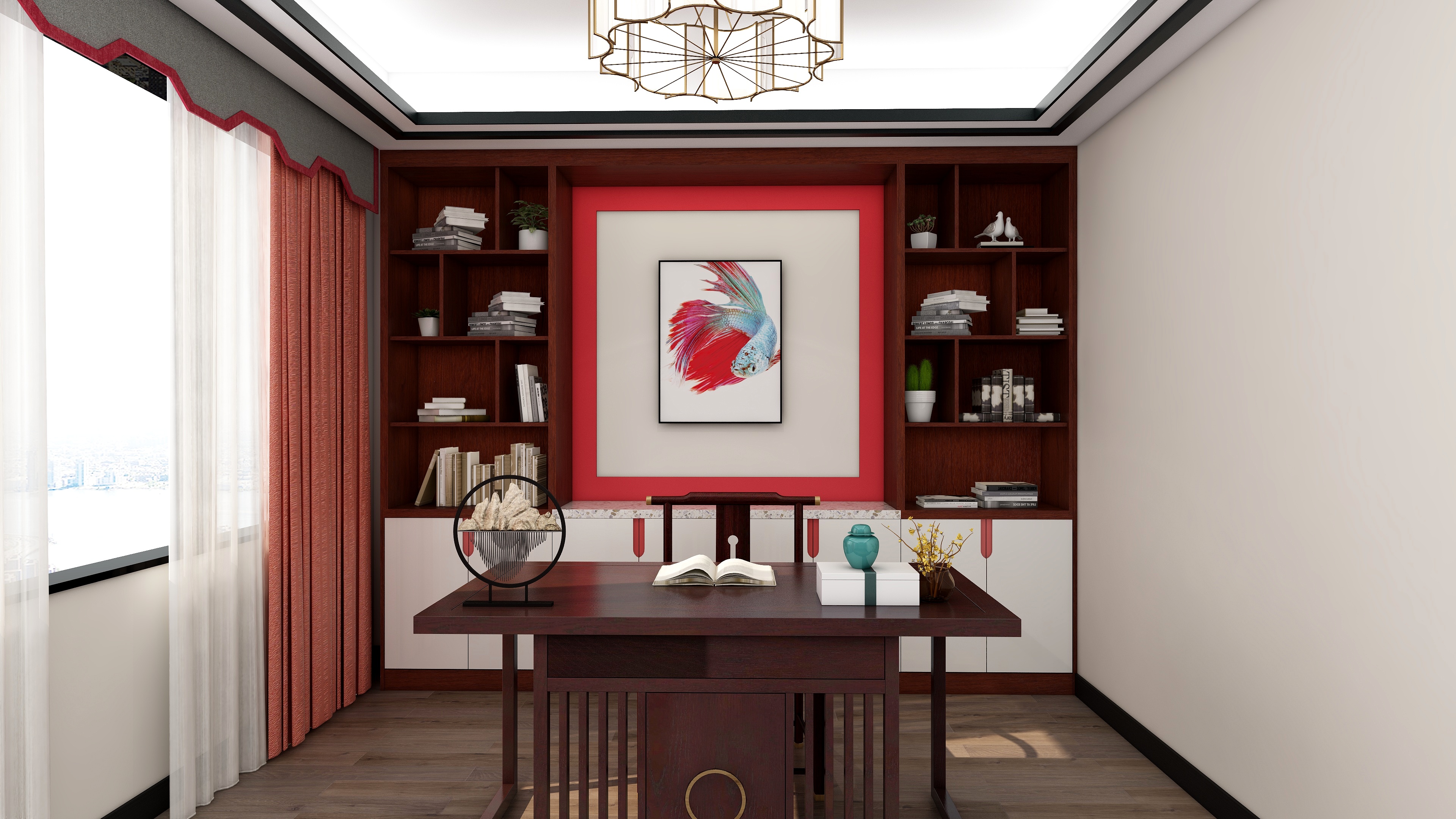 橱子不会设计-中式书房-装修设计方案