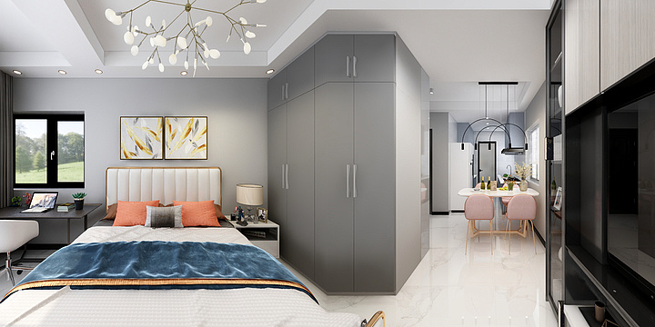 于海淼-现代简约一居室-装修设计方案