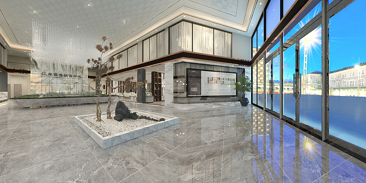 达芬奇装饰装修3D全景图-江岸华景售楼部-装修设计方案