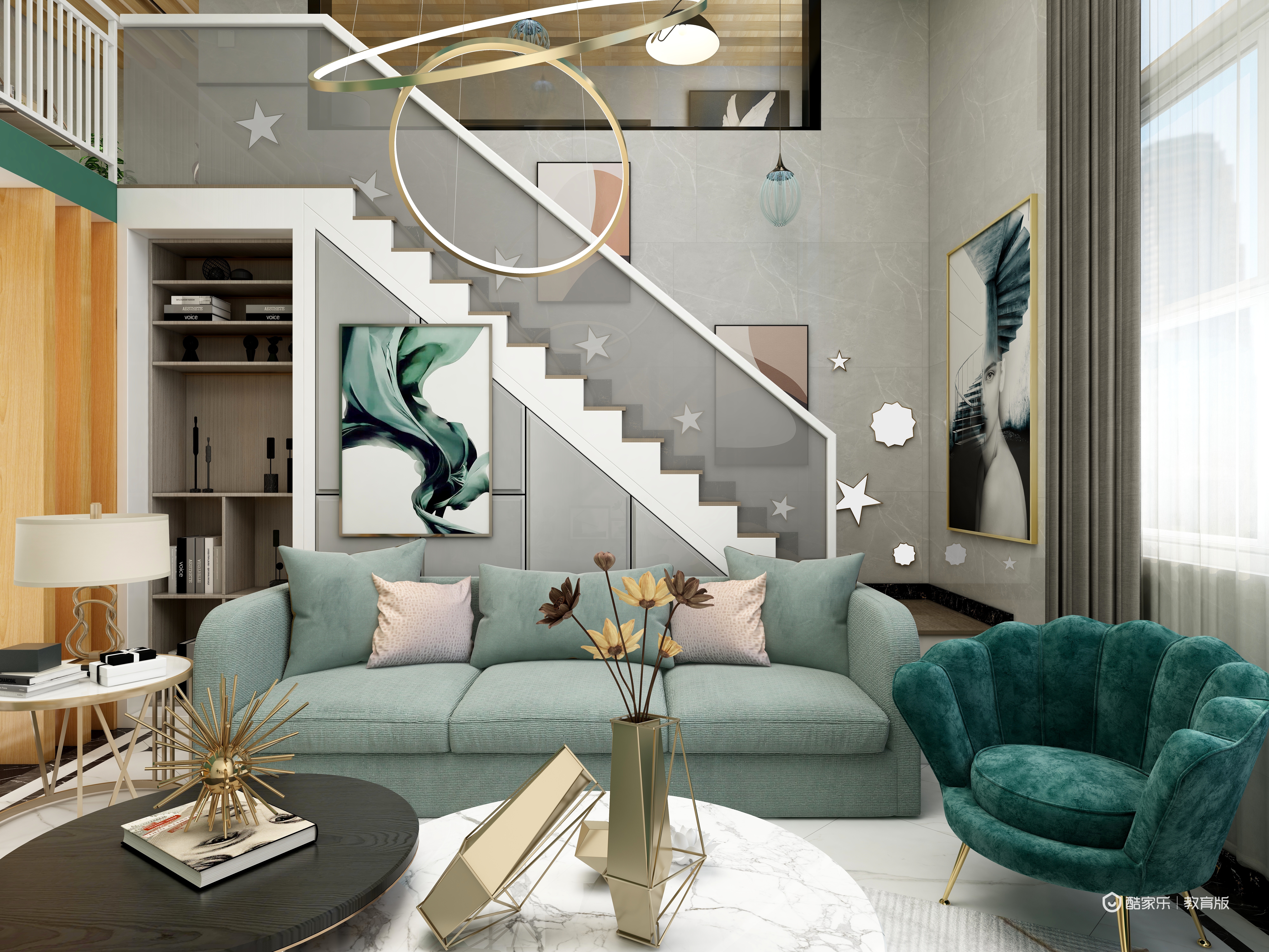 卢伊纯-《墨·绿》现代轻奢风丨130方两层-装修设计方案