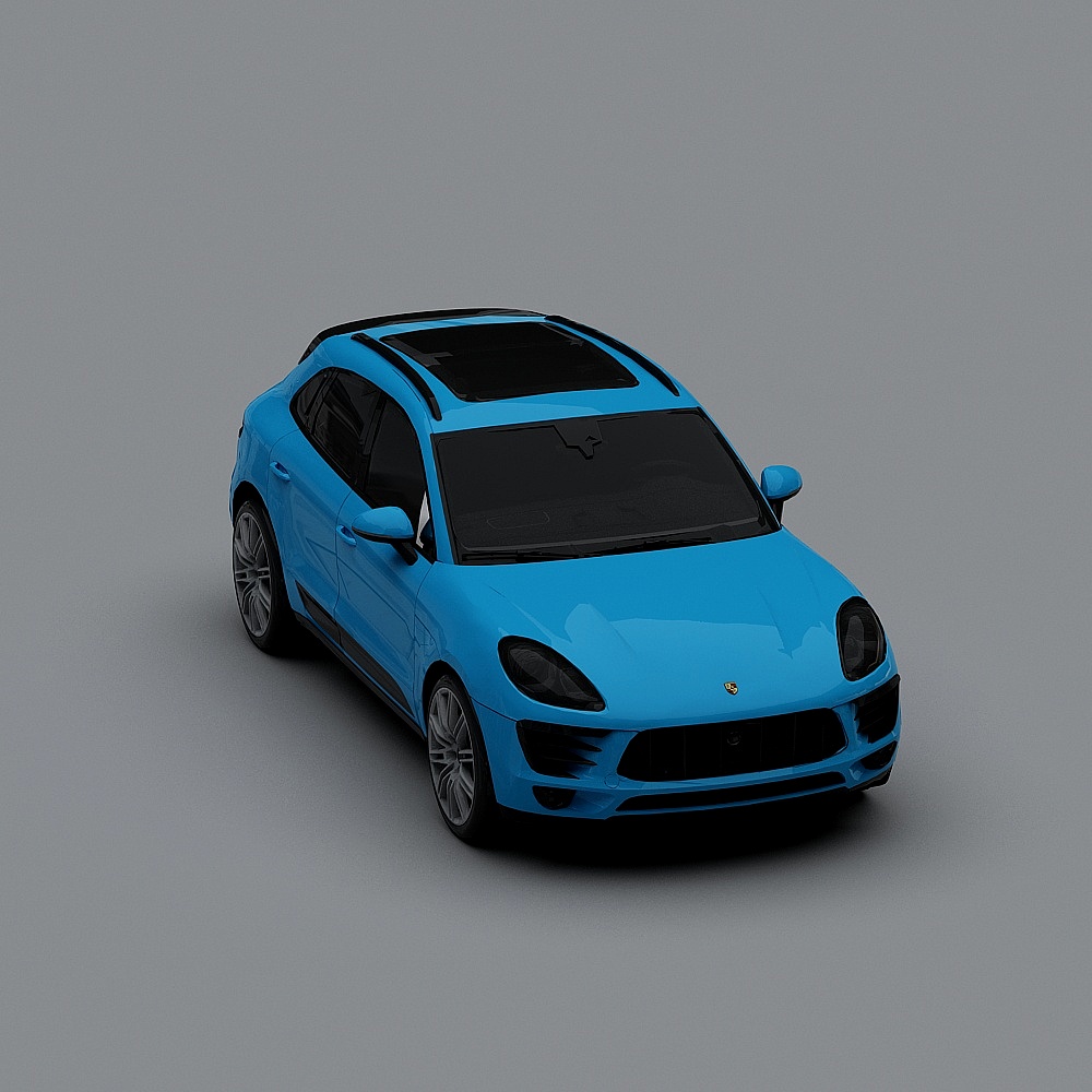 典尚三维模型网-轿车 卡通图像 跑车2015PorscheMacan建筑小品草图模型-3d.jzsc3D模型
