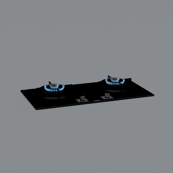 Gas Stove 3D Model in Black