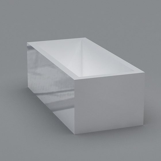 White Modern Bath Tube 3D Model for Relaxing Bathrooms