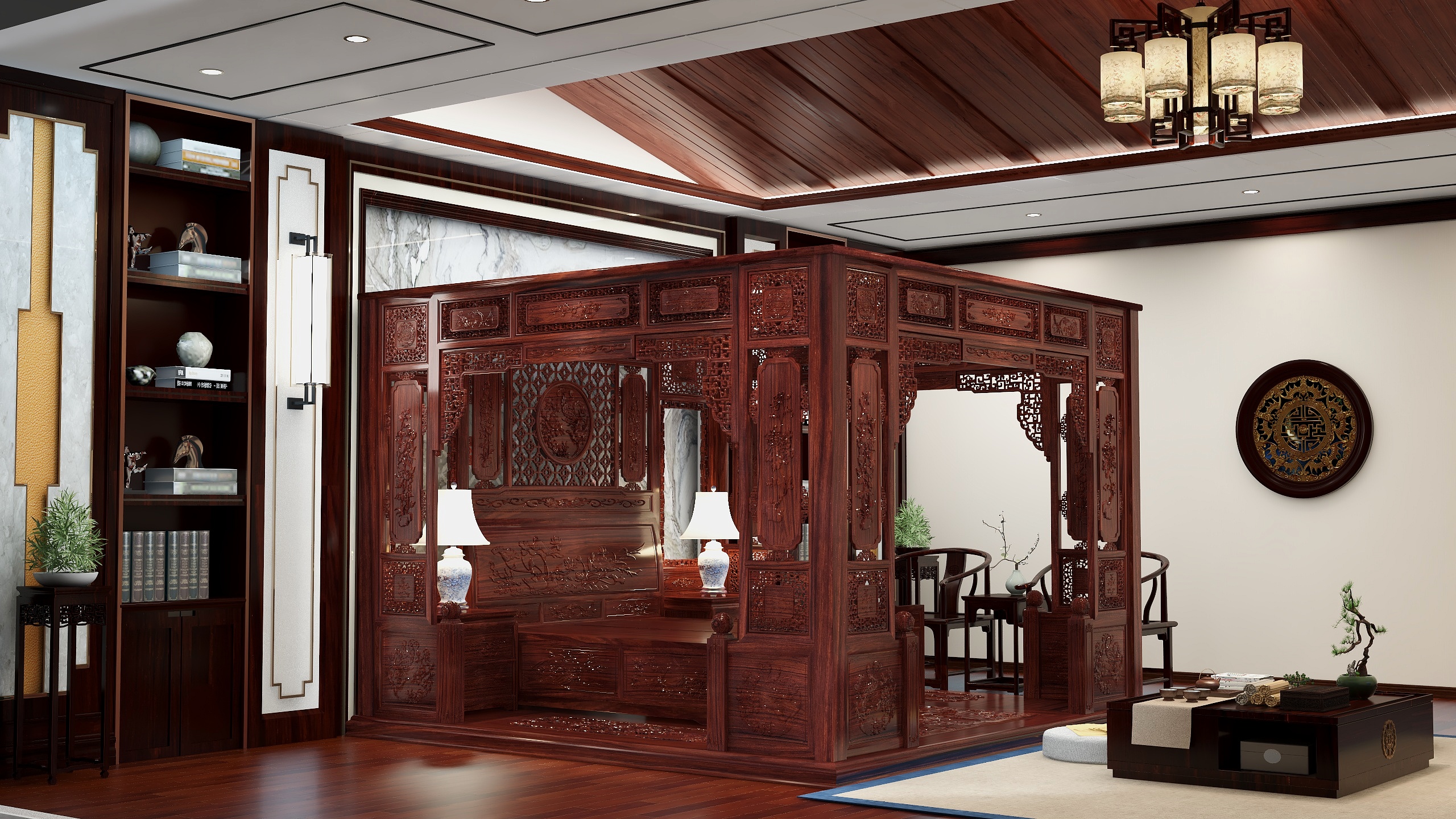 辉煌仙艺-中式卧室_别墅-装修设计方案