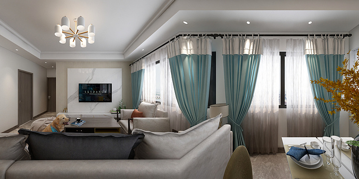 俊马WPTg-瑞和园89.50㎡B户型3室2厅1卫-装修设计方案