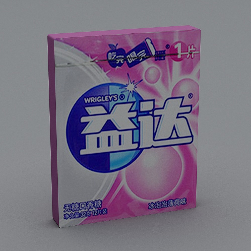 益达盒装口香糖冰泡泡薄荷味