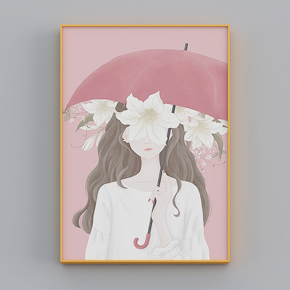 卓益-北欧风-少女心公主房房间卧室床头装饰画-纤语