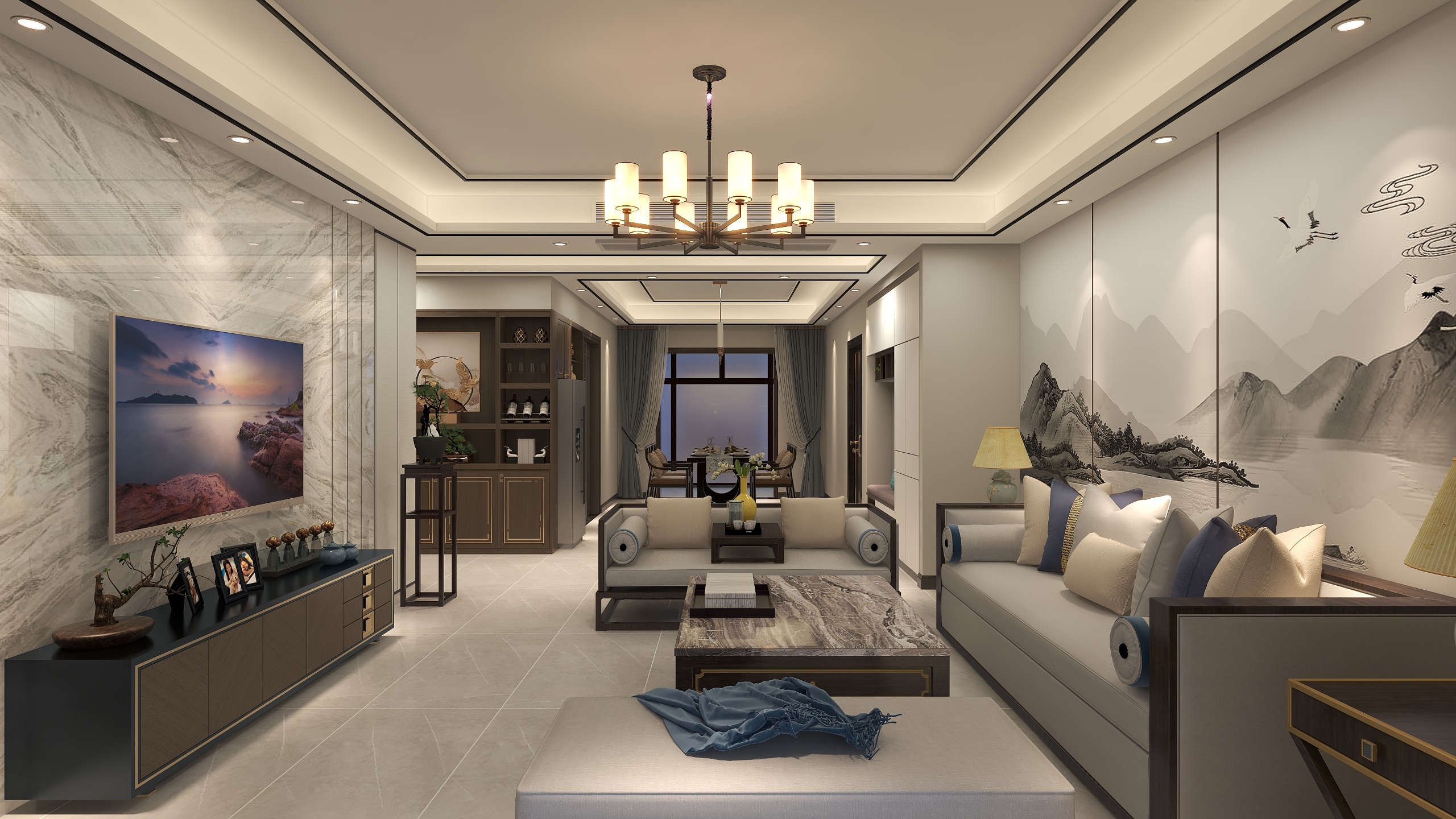 易木居士-奥体庄园120平方新中式-装修设计方案