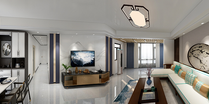 全案设计师刘枫-融信双杭城澜园120户型-装修设计方案